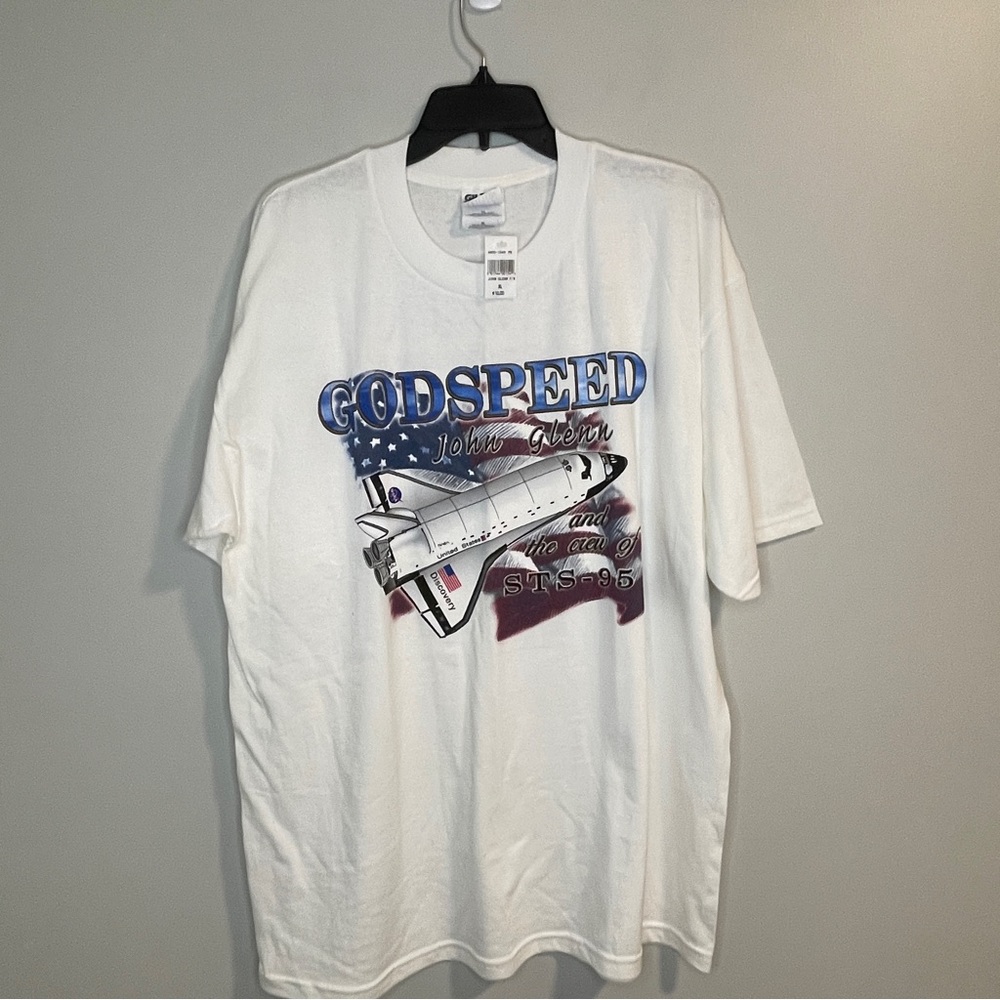 Vintage 1995 NASA T-Shirt STS-95 Godspeed John Glenn XL NWT